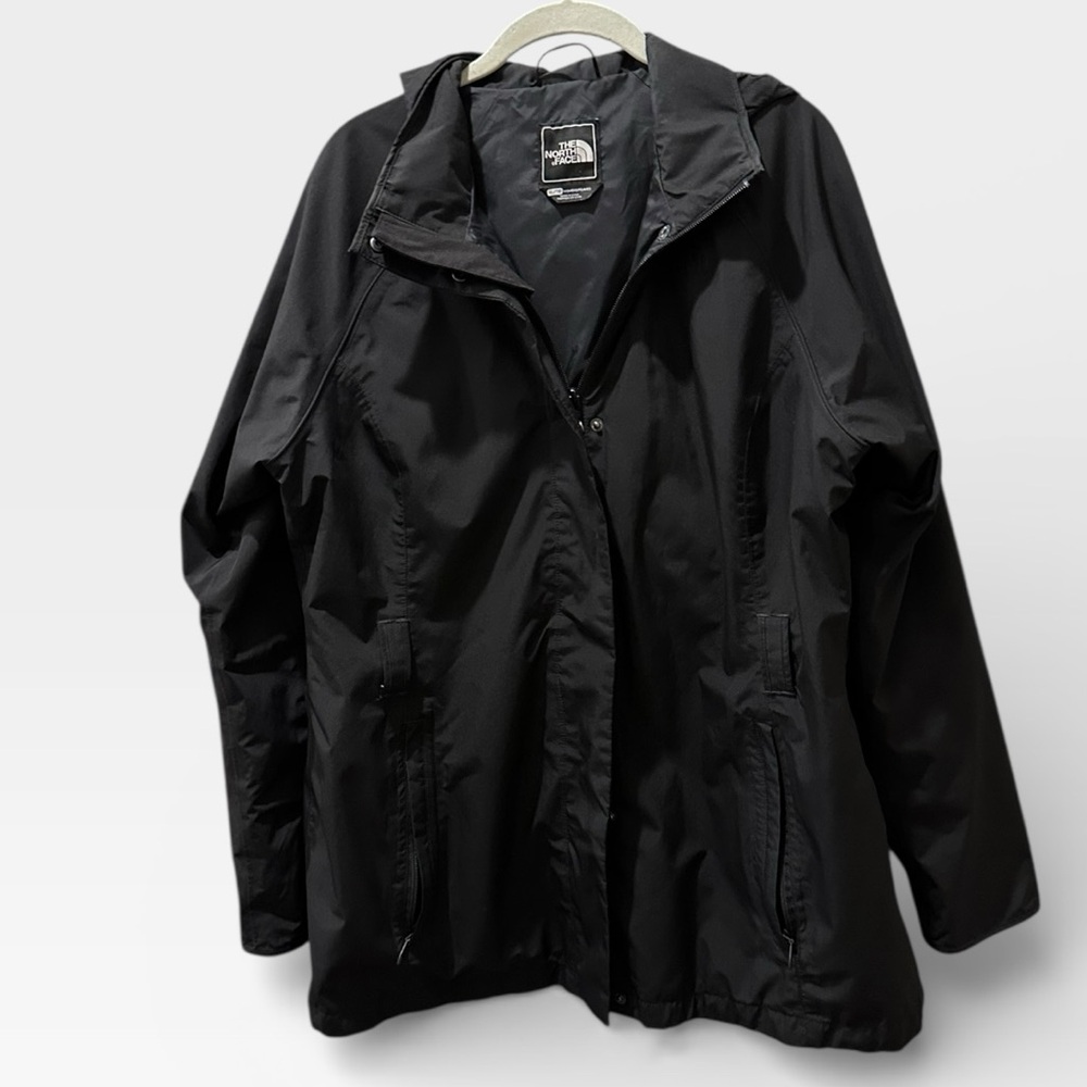 The North Face Women’s XL Black Hooded Rain Jacket | Lightweight Windbreaker